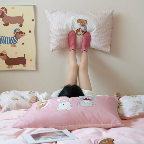 Pink Teddy Dreams Bedding Set