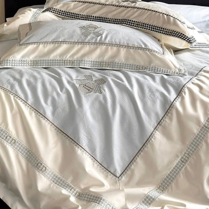 Embroidered Elegance Cozy Rose Bedding Set - Bedding - Delicors