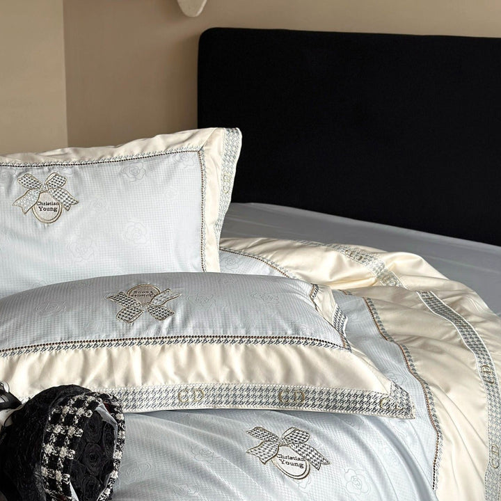 Embroidered Elegance Cozy Rose Bedding Set - Bedding - Delicors