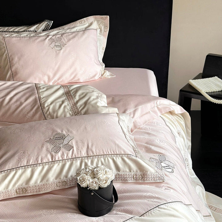 Embroidered Elegance Cozy Rose Bedding Set - Bedding - Delicors