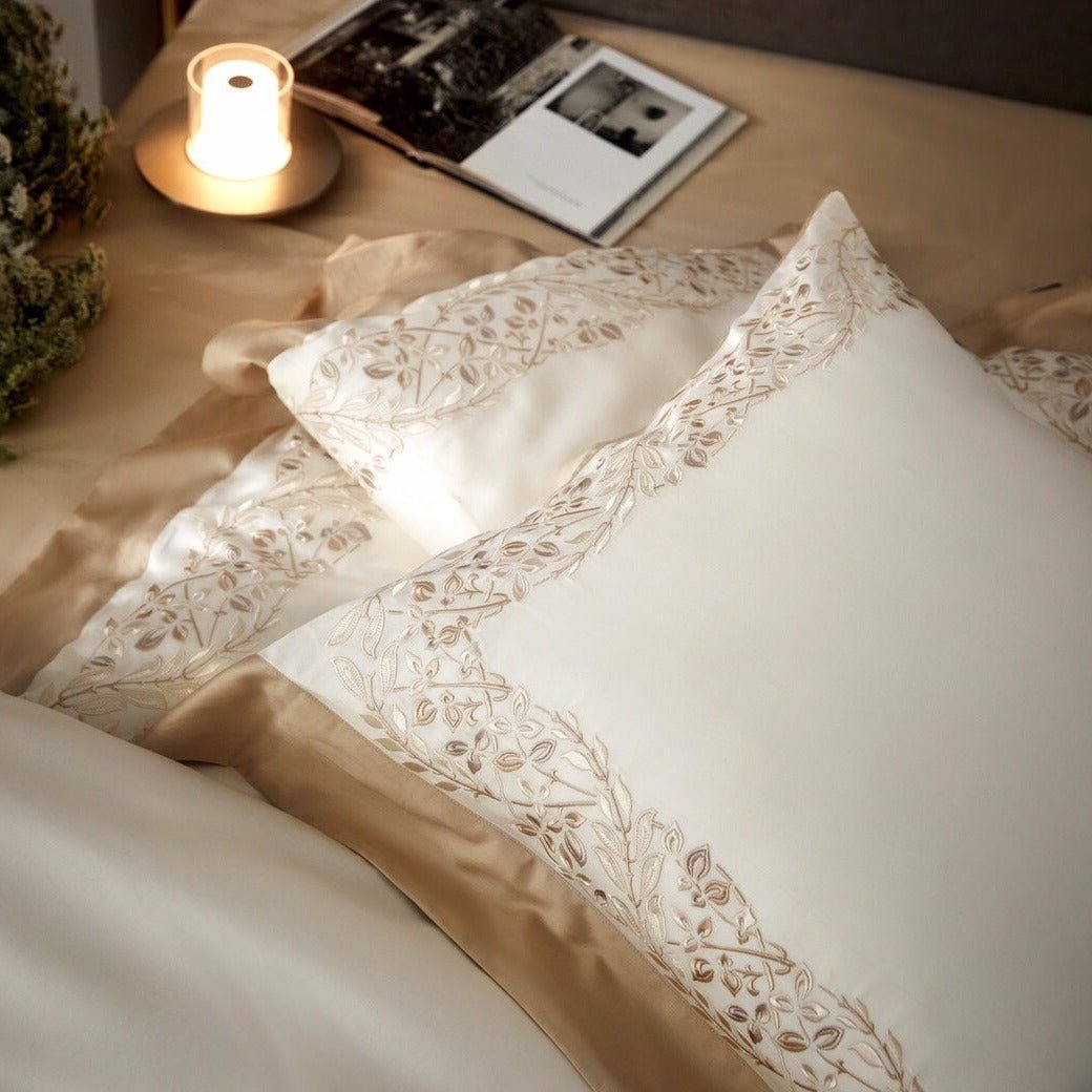 Embroidered Olive Branch Bedding Set - Bedding - Delicors