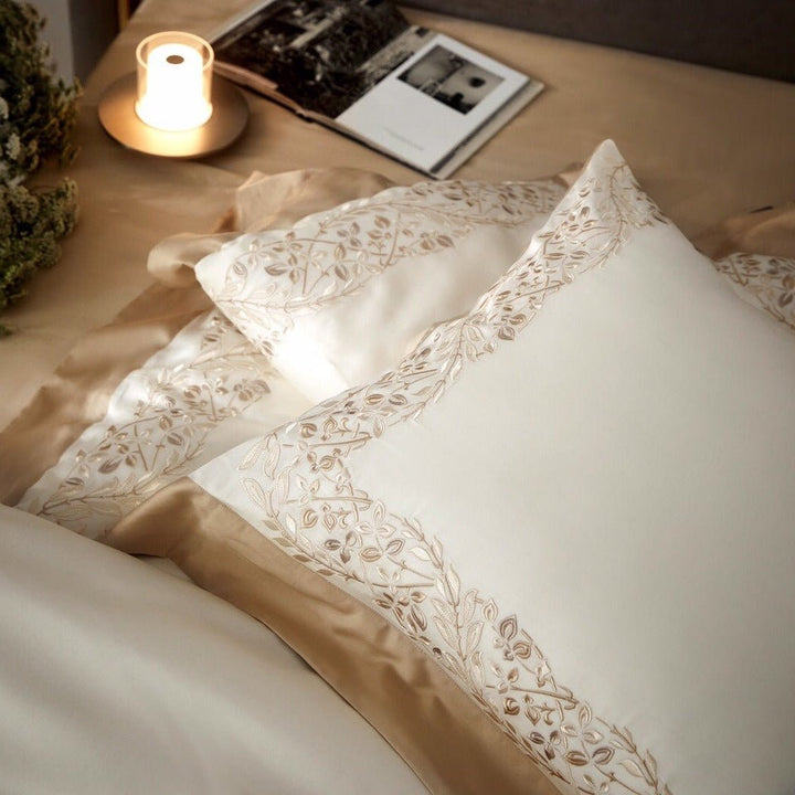 Embroidered Olive Branch Bedding Set - Bedding - Delicors