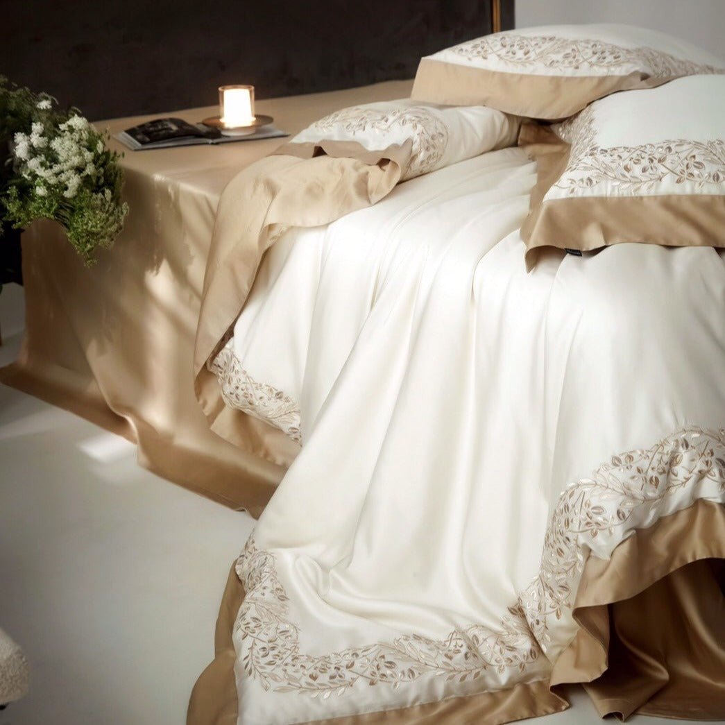 Embroidered Olive Branch Bedding Set - Bedding - Delicors