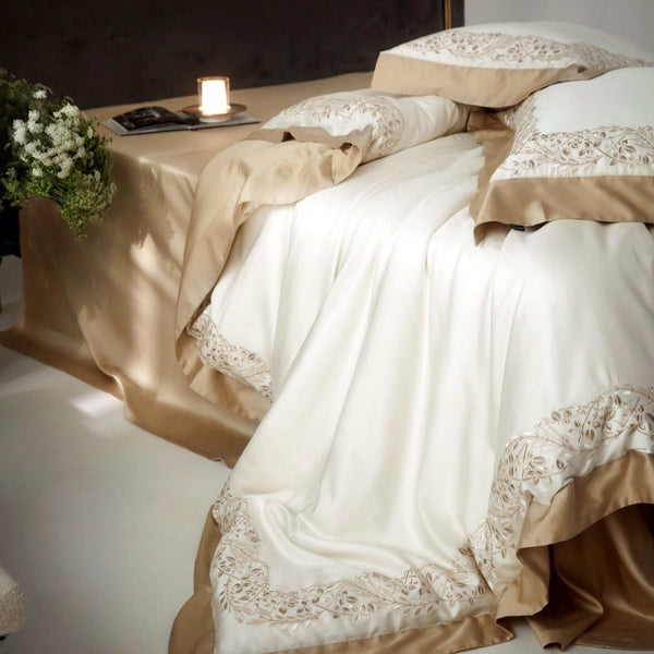 Embroidered Olive Branch Bedding Set - Bedding - Delicors