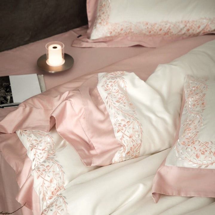 Embroidered Olive Branch Bedding Set - Bedding - Delicors