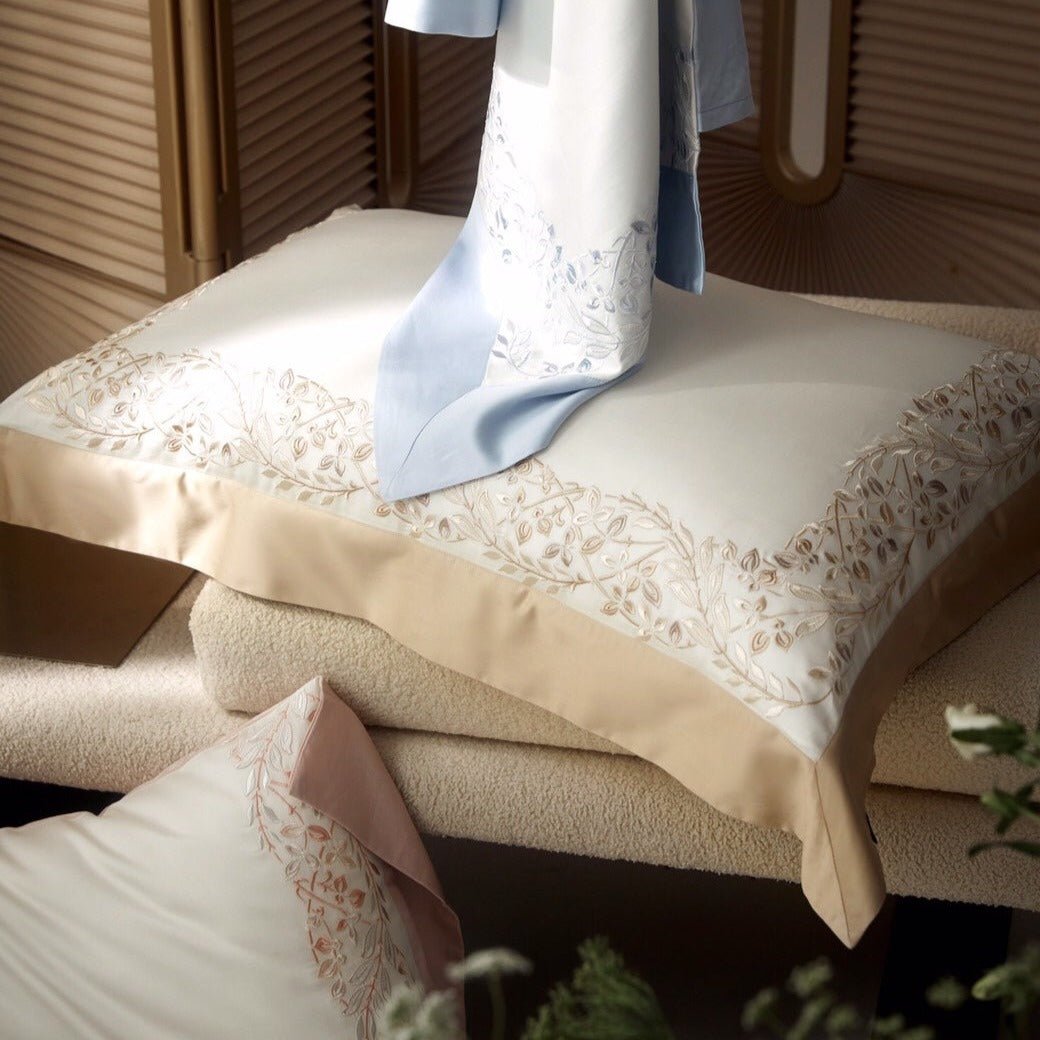Embroidered Olive Branch Bedding Set - Bedding - Delicors