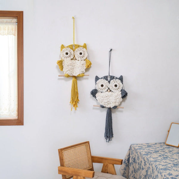 Enchanting Owl Macrame Wall Decor - Wall Art - Delicors
