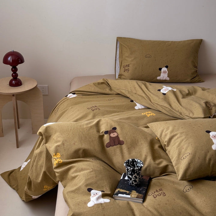 Cute Dog Print Bedding Set