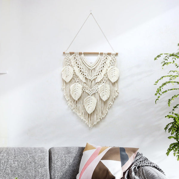 Feathered Serenity Macrame Wall Decor - Wall Art - Delicors