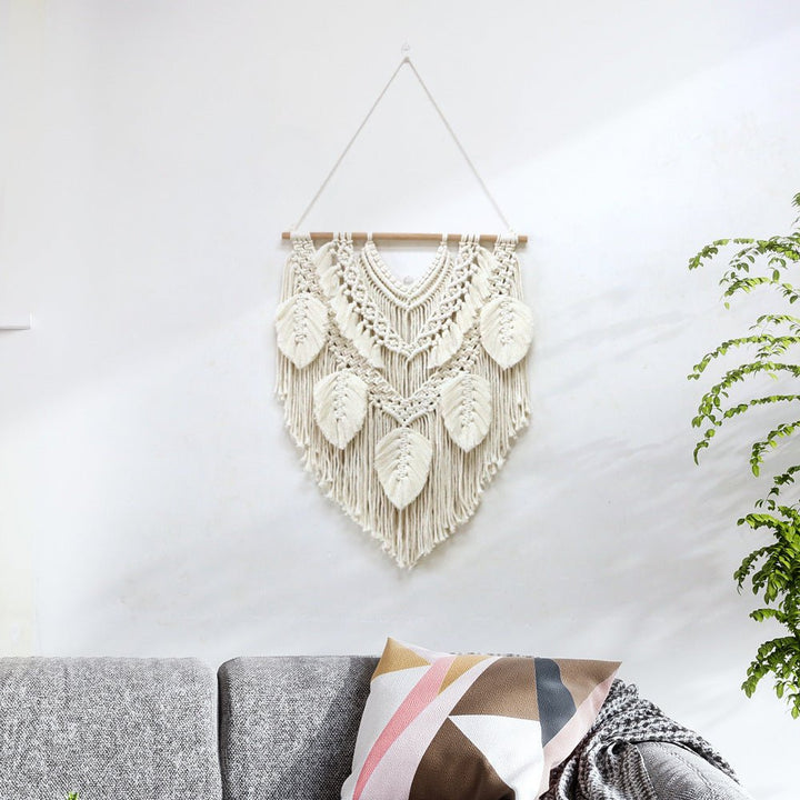Feathered Serenity Macrame Wall Decor - Wall Art - Delicors