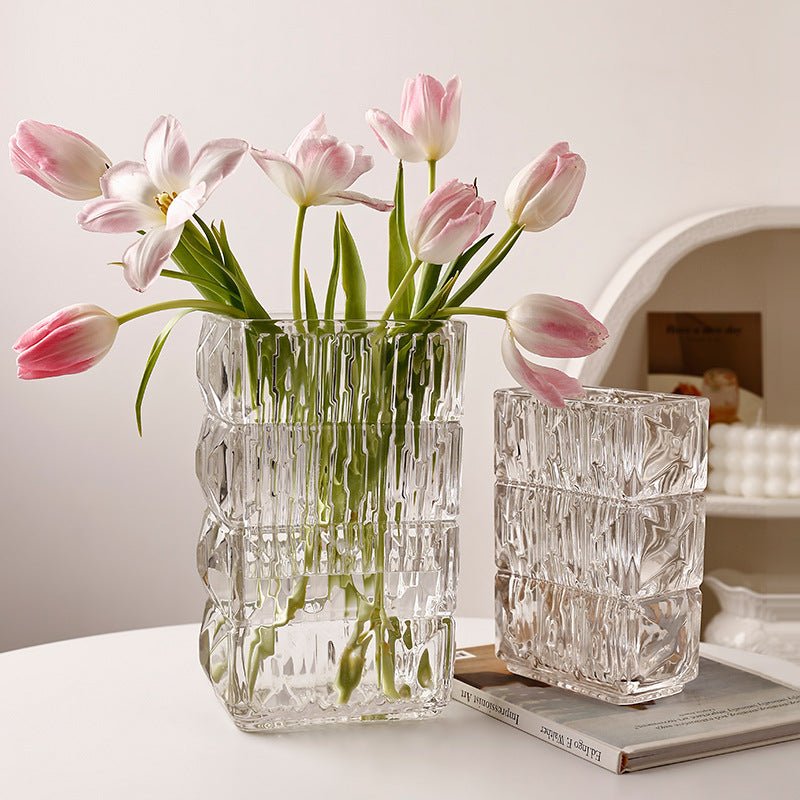 Glass Square Vase - Vase - Delicors