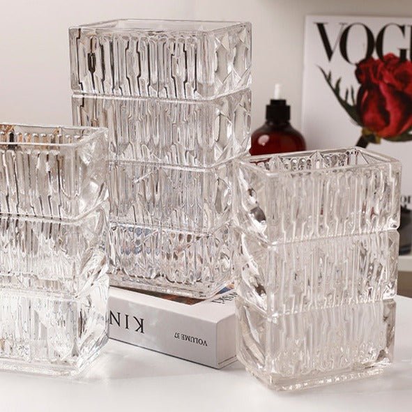 Glass Square Vase - Vase - Delicors