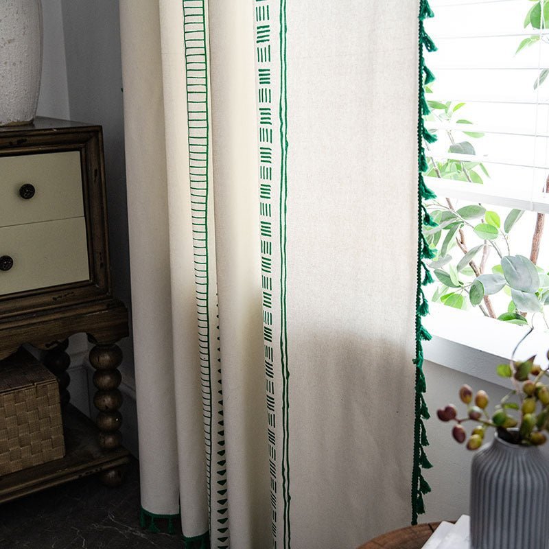 Green Bohemian Land Curtain - FINAL SALE - Curtain - Delicors