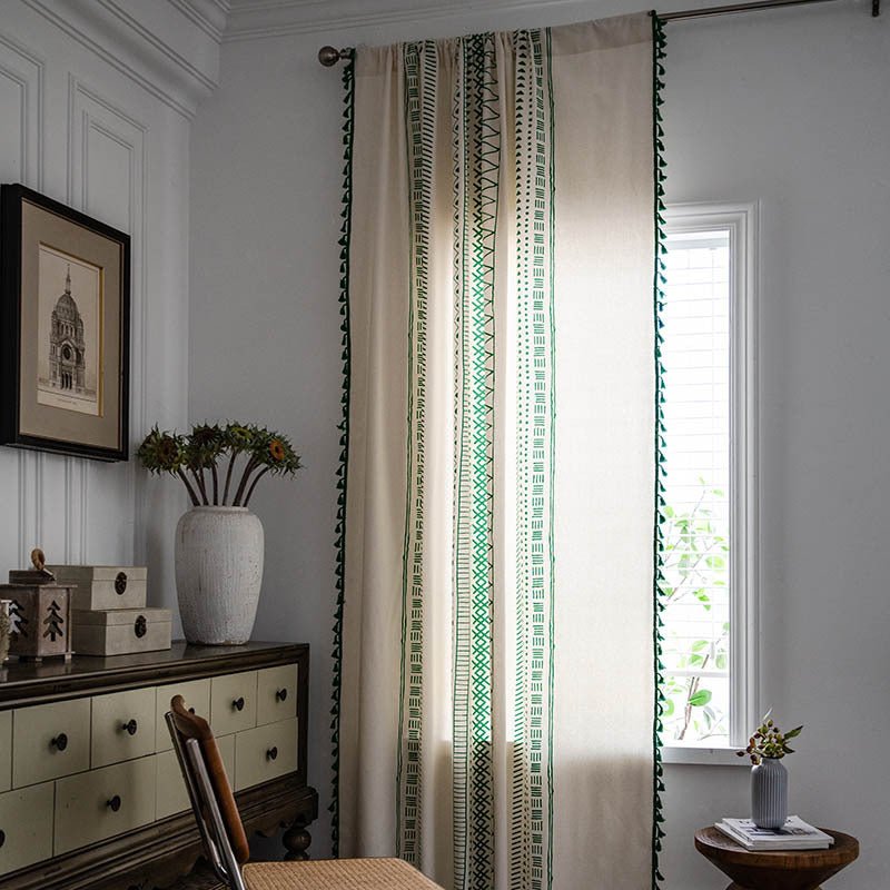 Green Bohemian Land Curtain - FINAL SALE - Curtain - Delicors