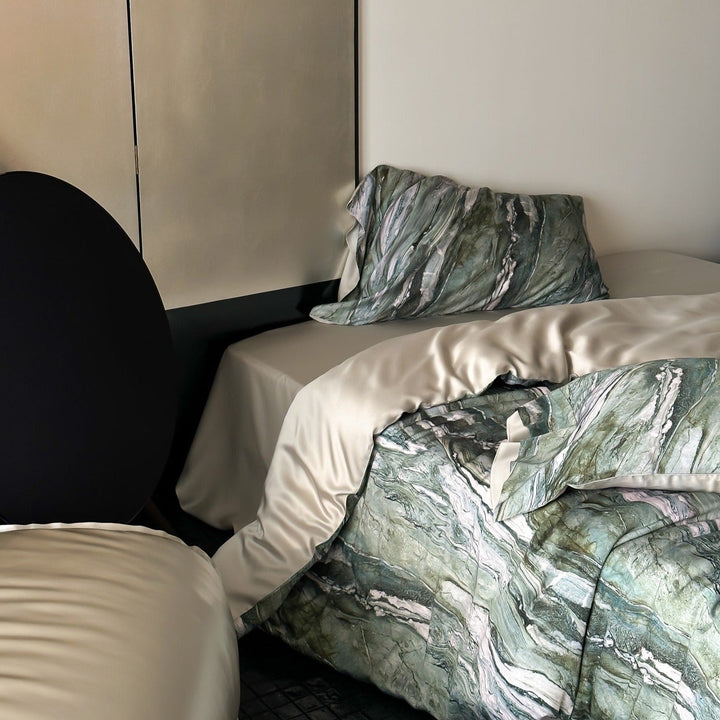 Green Marble Bedding Set - Bedding - Delicors
