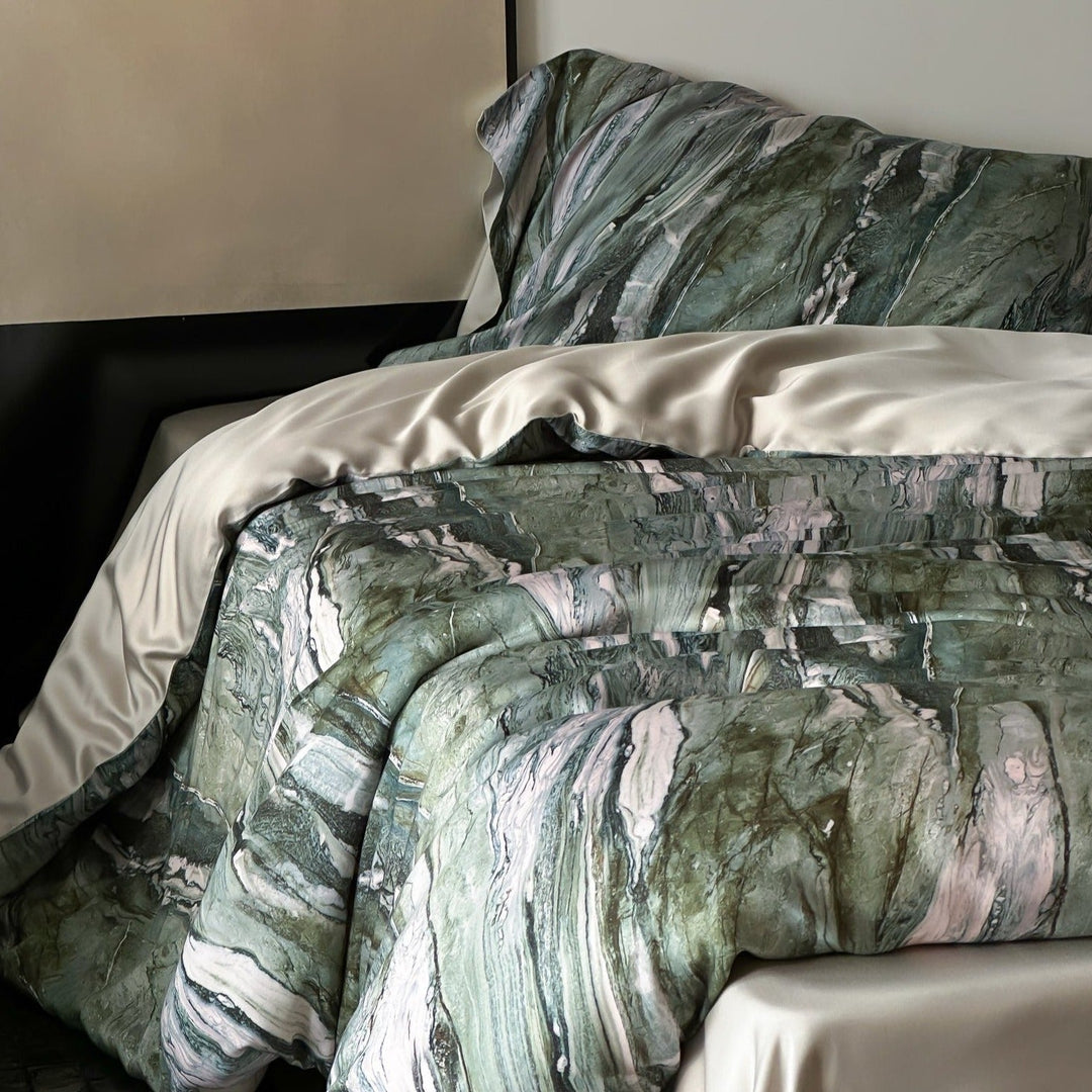 Green Marble Bedding Set - Bedding - Delicors