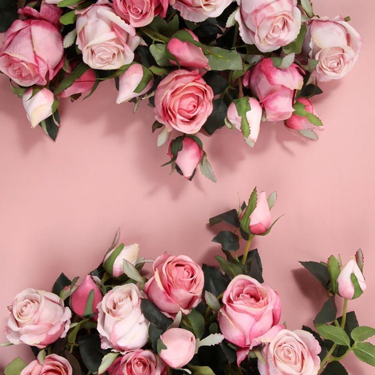 Half Dozen Artificial Blush Rose - Artificial Flower - Delicors