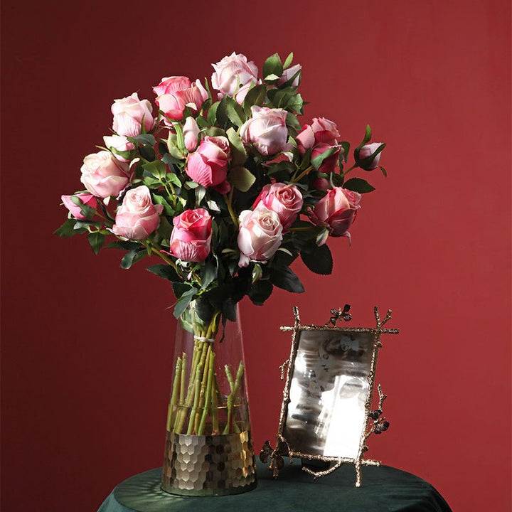 Half Dozen Artificial Blush Rose - Artificial Flower - Delicors