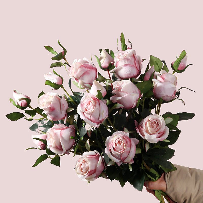 Half Dozen Artificial Blush Rose - Artificial Flower - Delicors