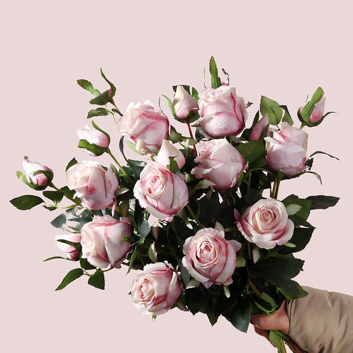 Half Dozen Artificial Blush Rose - Artificial Flower - Delicors