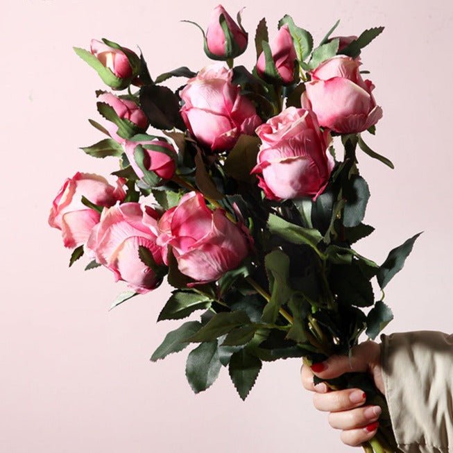 Half Dozen Artificial Blush Rose - Artificial Flower - Delicors