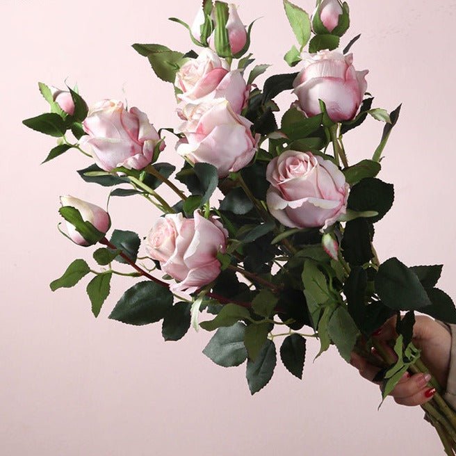 Half Dozen Artificial Blush Rose - Artificial Flower - Delicors