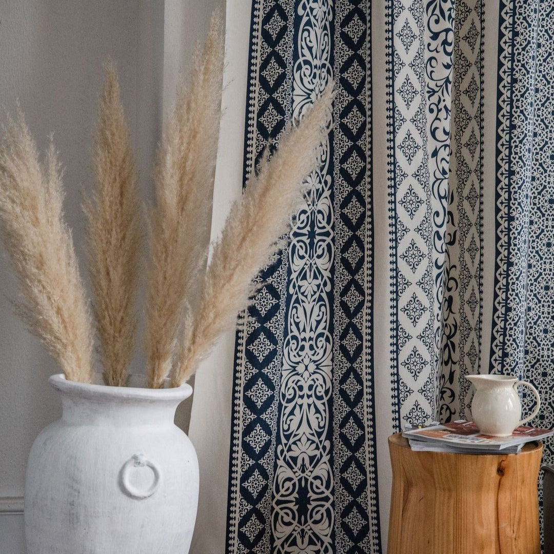 Monochrome Boho Curtain - Curtain - Delicors
