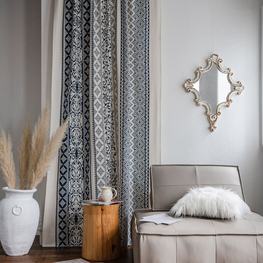 Monochrome Boho Curtain - Curtain - Delicors