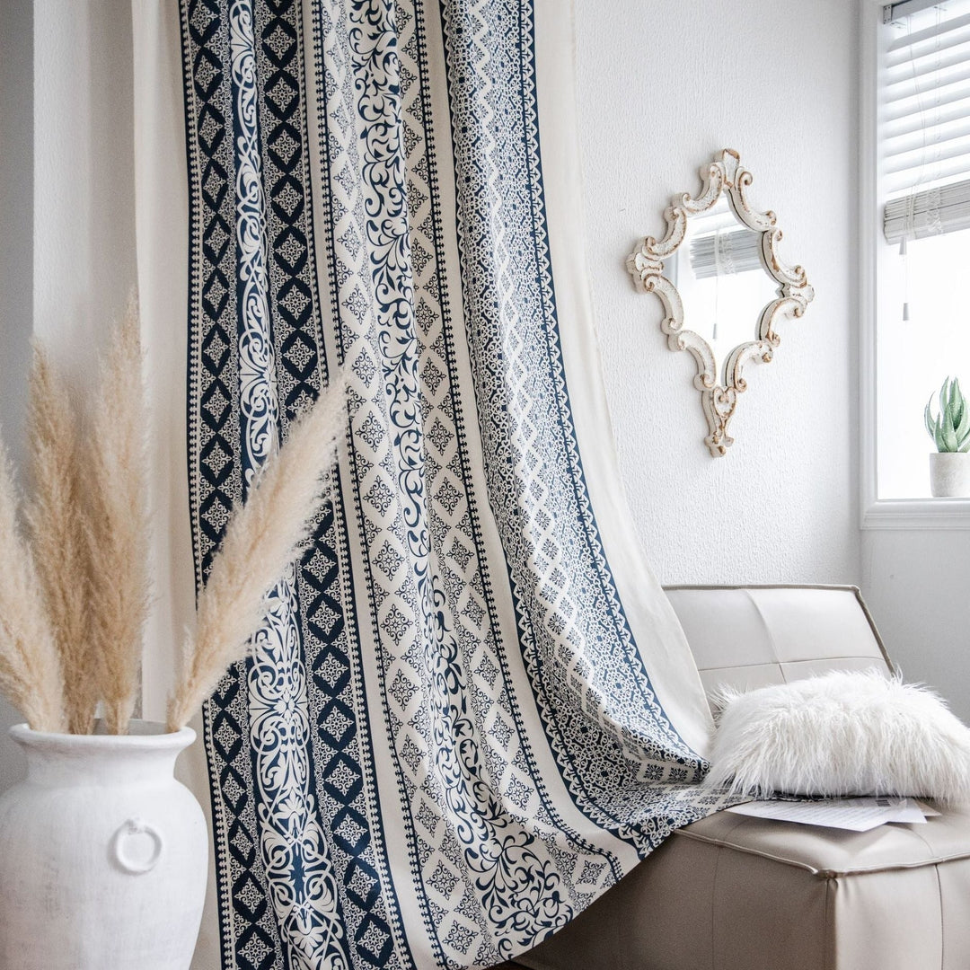 Monochrome Boho Curtain - Curtain - Delicors