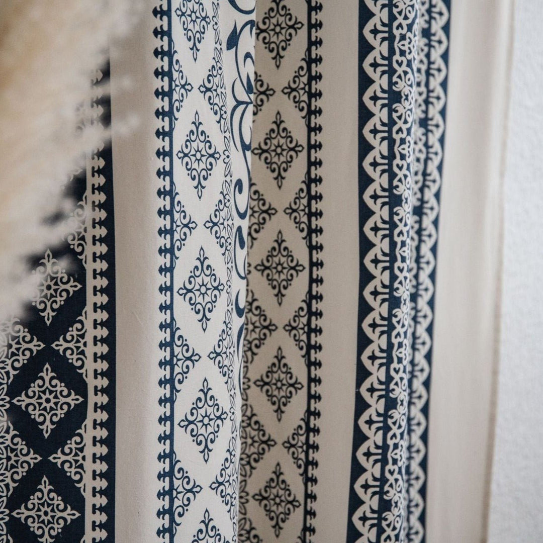 Monochrome Boho Curtain - Curtain - Delicors