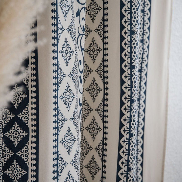 Monochrome Boho Curtain - Curtain - Delicors