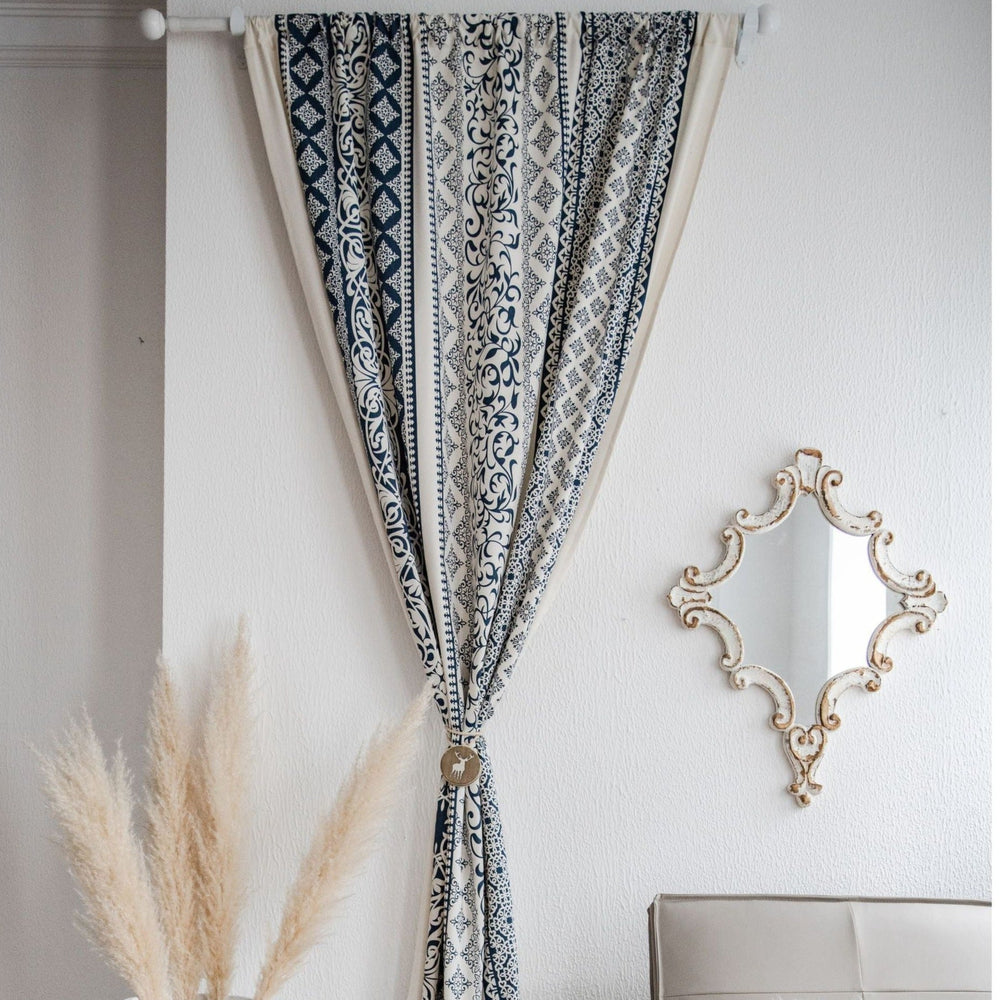 Monochrome Boho Curtain - Curtain - Delicors