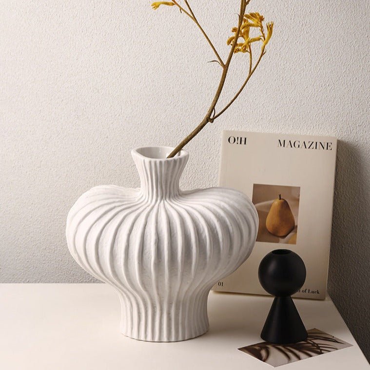 Origami Stripe Vase - Vase - Delicors