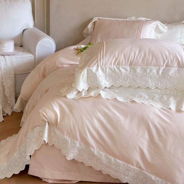 Parisian Lace Blush Bedding Set - Bedding - Delicors