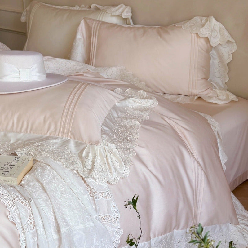 Parisian Lace Blush Bedding Set - Bedding - Delicors