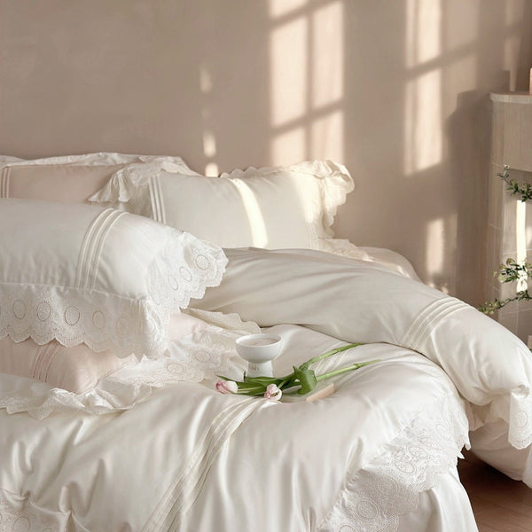 Parisian Lace Blush Bedding Set - Bedding - Delicors