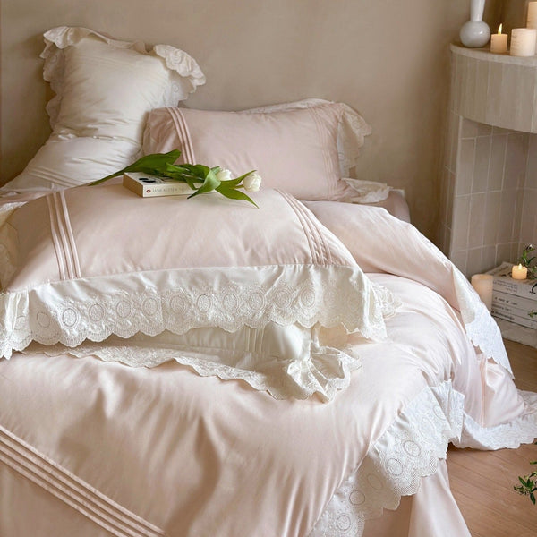 Parisian Lace Blush Bedding Set - Bedding - Delicors