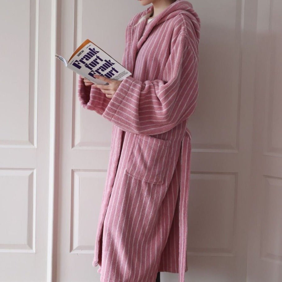 Pink Stripes Away Bathrobes - Bathrobe - Delicors