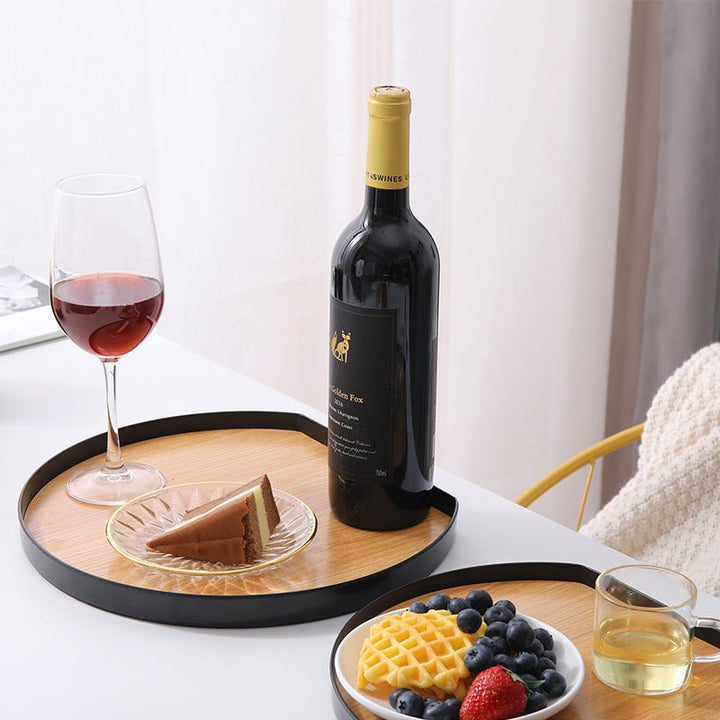 Plastic Wooden Platter - Tray - Delicors