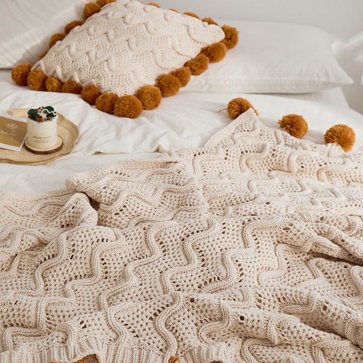 Pom Pom Weave Cushion -- Delicors
