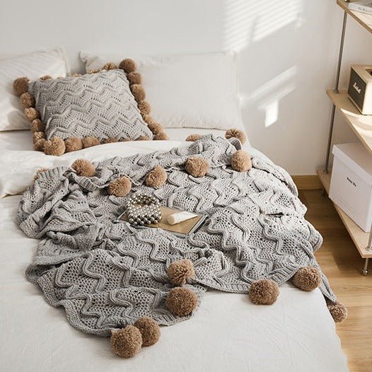 Pom Pom Weave Cushion -- Delicors