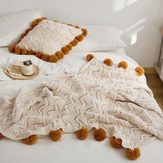 Pom Pom Weave Cushion -- Delicors