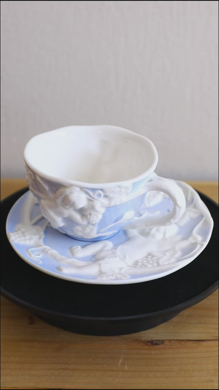 Cherub Teacup & Pot LightBlue - Delicors