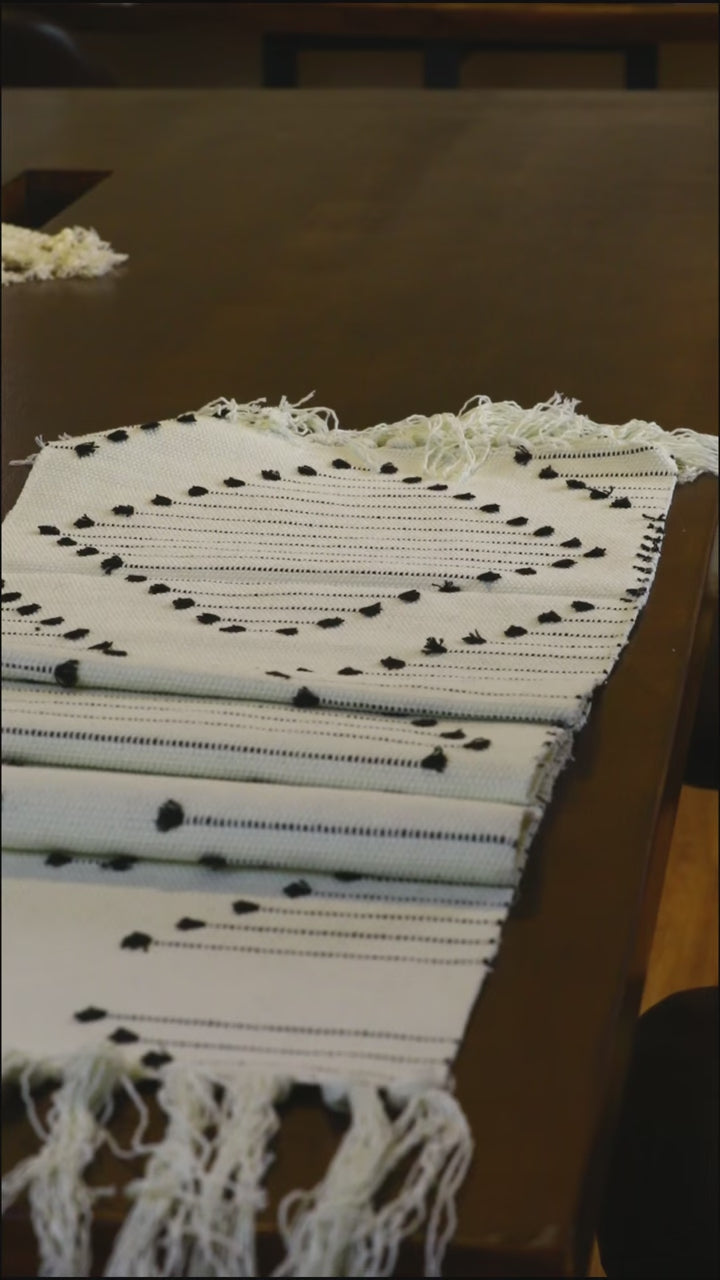 Moroccan Tassel Table Runner Collection -- Delicors