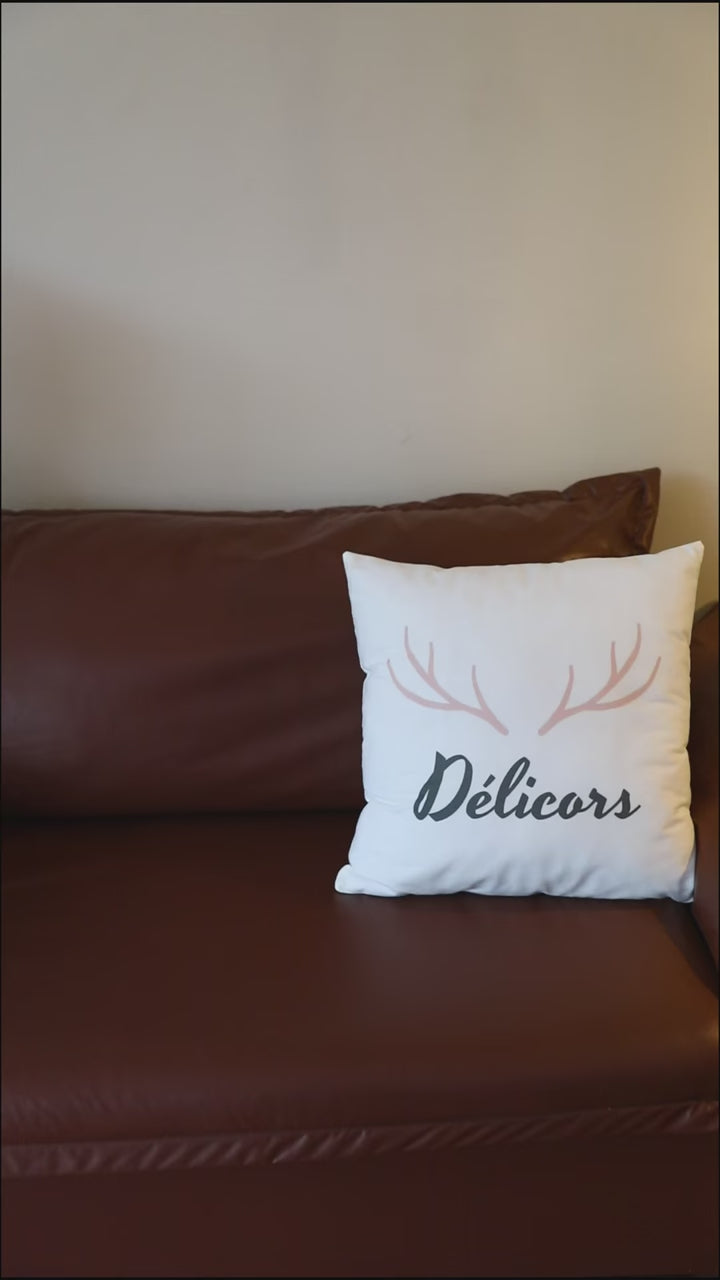 Cosy Sheep Embroidered Cushion RectangleBeigeSheep - Delicors