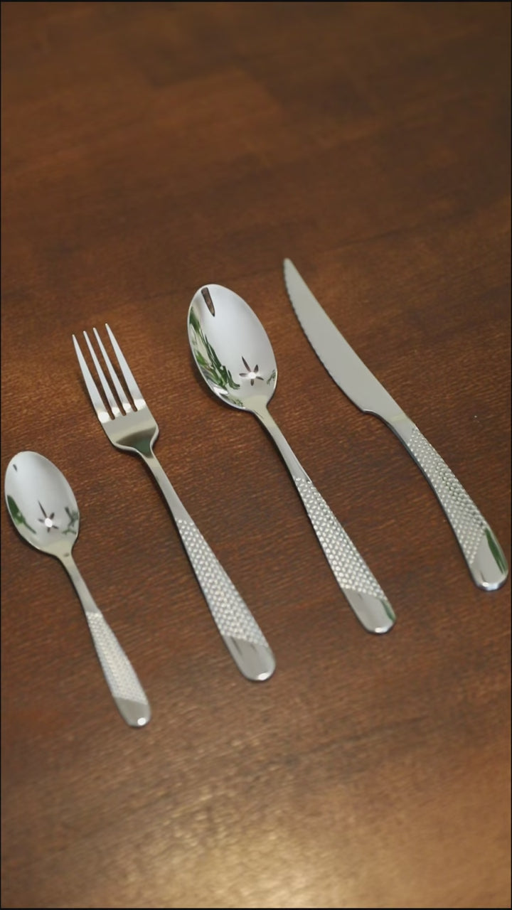 Honeycomb Grooved Stainless Steel Cutlery Set