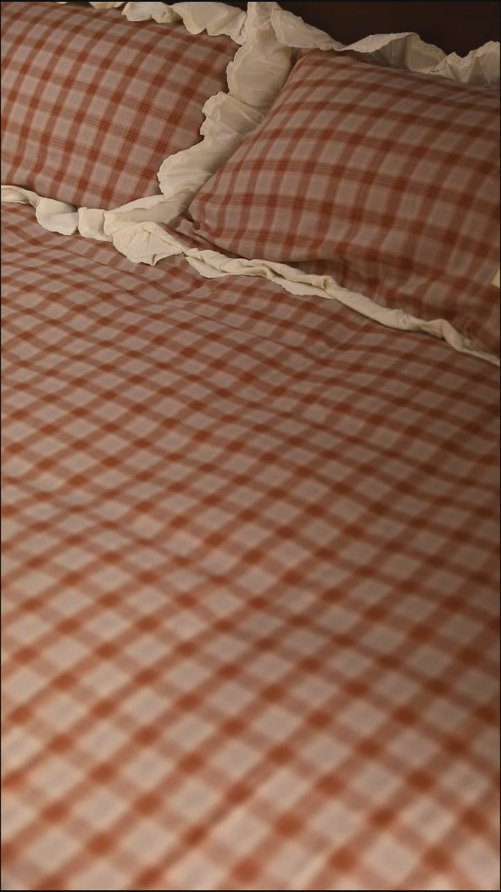 Soft Haze Plaid Bedding Set - Delicors