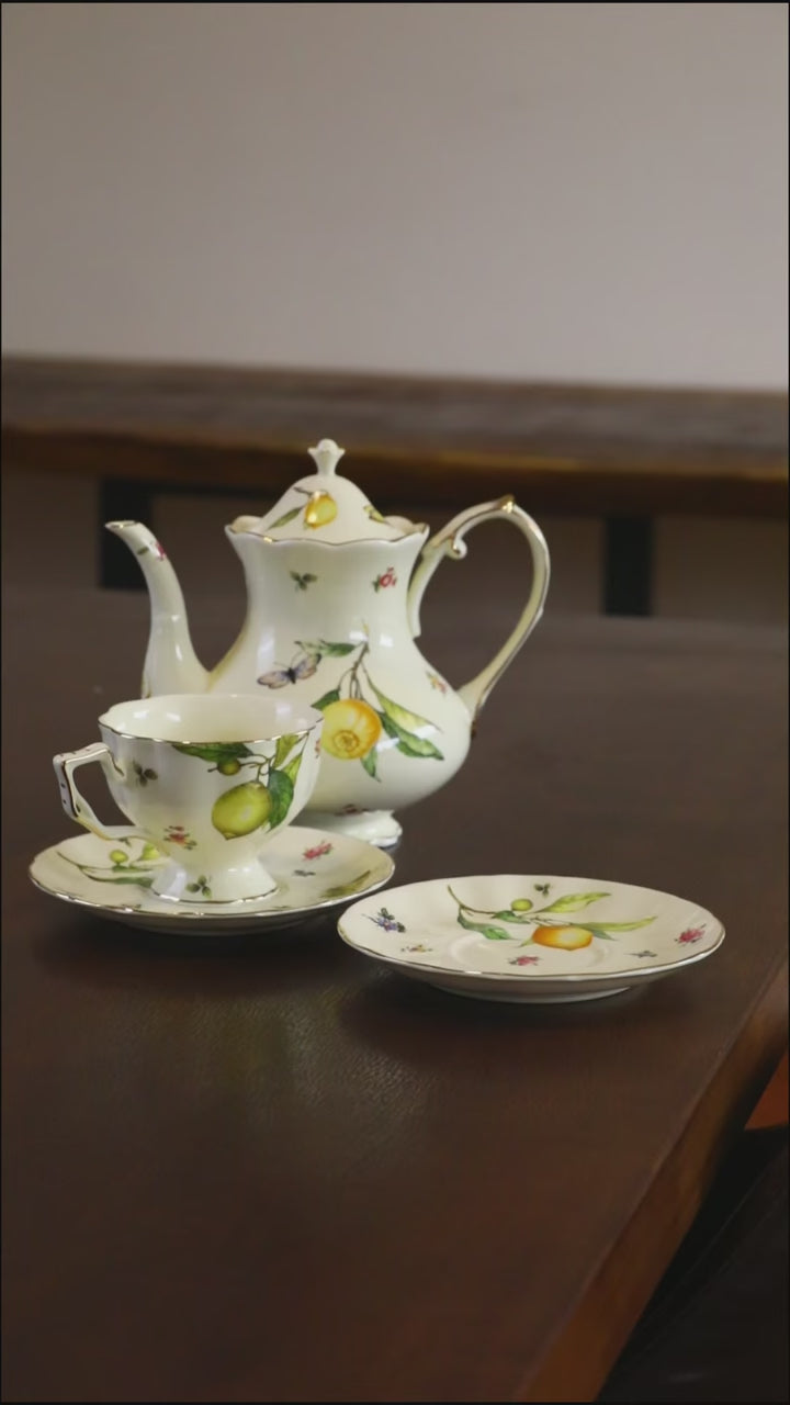 Lemon Garden Teapot & Cup Set - Delicors