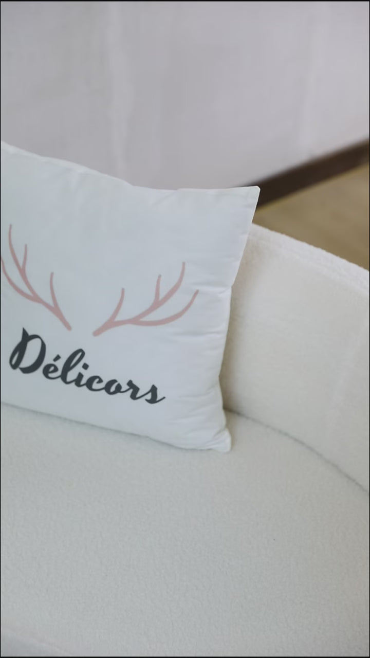 Abstract Shapes Boucle Cushion Collection Moon - Delicors