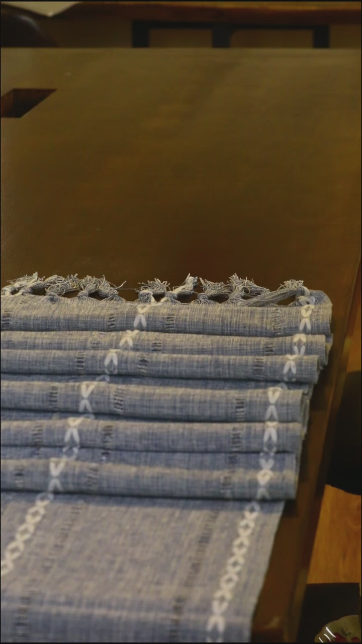 Cloudy Day Tassel Table Runner